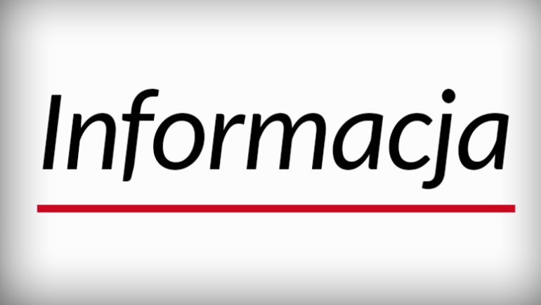 INFORMACJA / PRZYPOMNIENIE