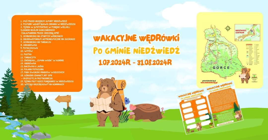 „Wakacyjne Wędrówki po Gminie Niedźwiedź ”.